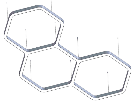 Hexagon Led Linear Light angepasste LED-Leuchte für Einkaufszentren